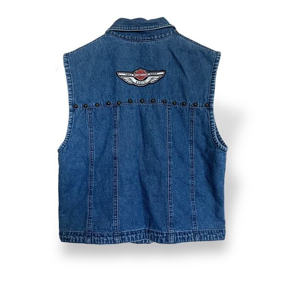 Harley Davidson Woman's Denim Vest Sz M - Picture 2 of 6
